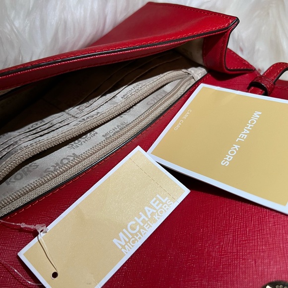 MICHAEL Michael Kors Red Leather Tilda Clutch Bag - Picture 4 of 7